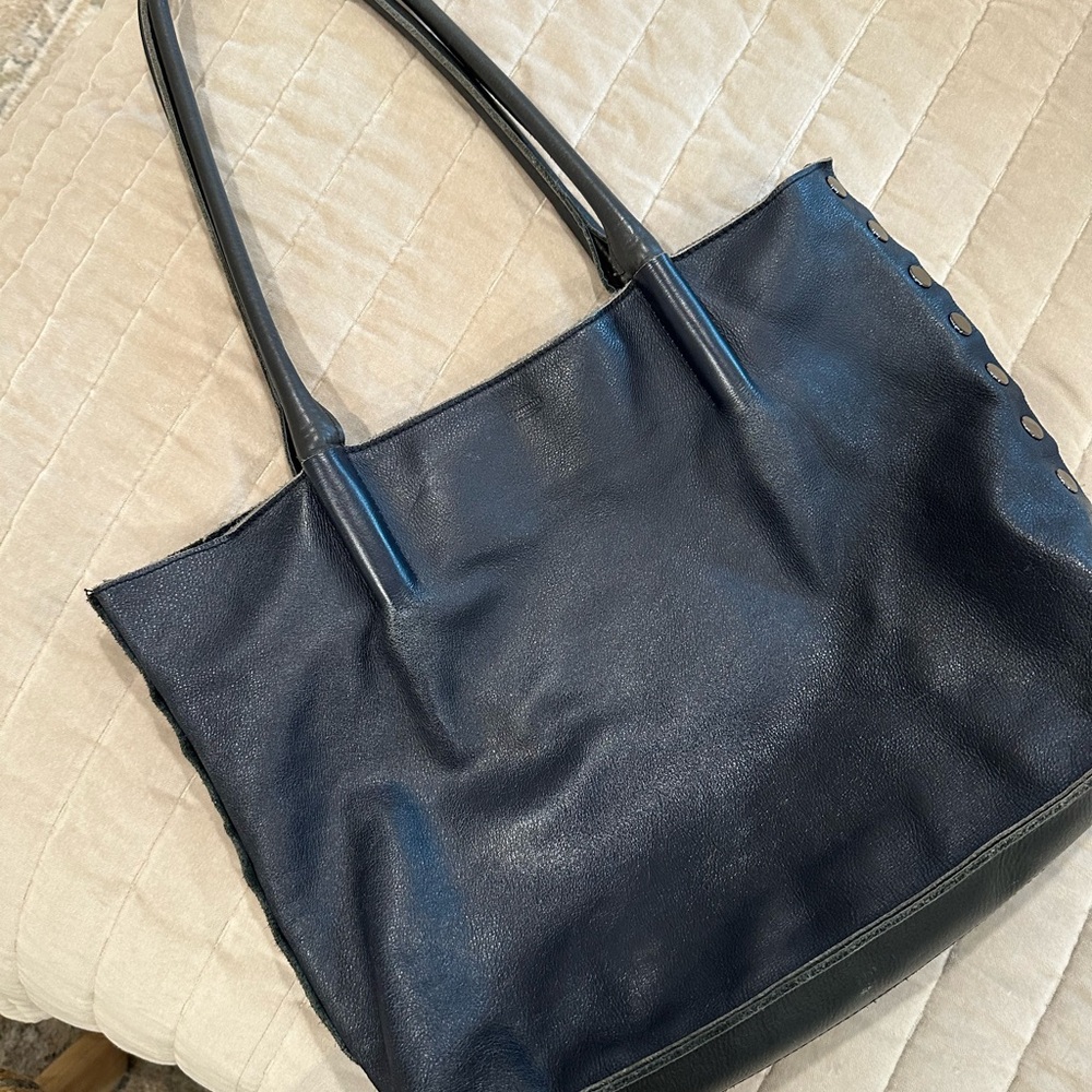 Hammitt The Oliver Black/Blue two-tone Leather Tote